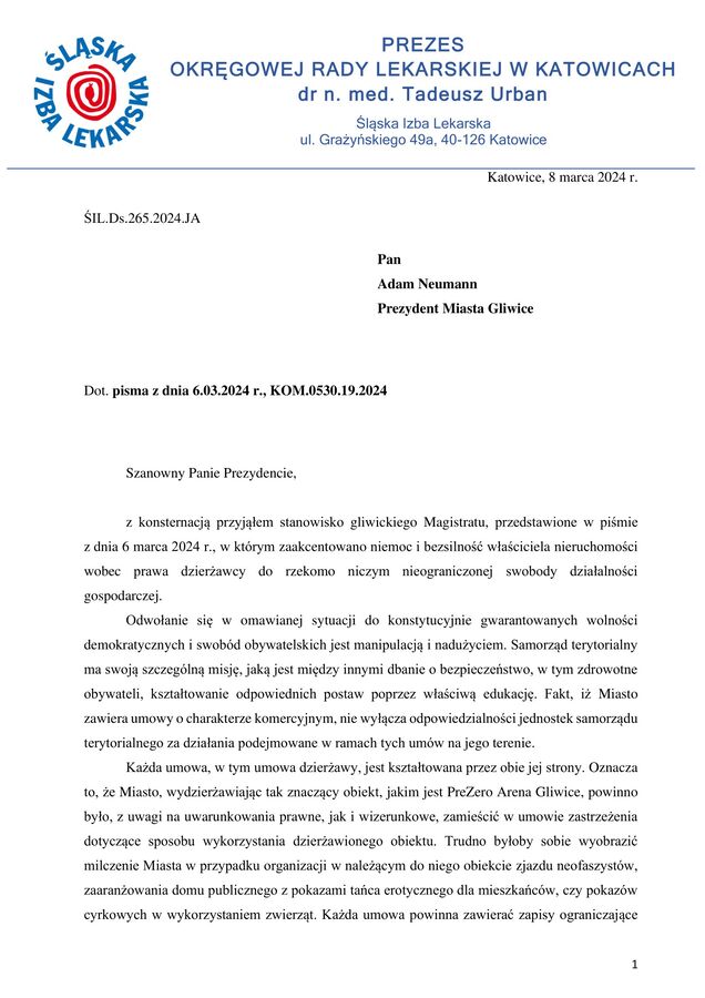 pismo do gliwic 2 odpowiedz na pismo 8.03.3 2 1