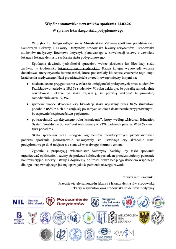 wspolne stanowisko uczestnikow spotkania 13 lutego 1